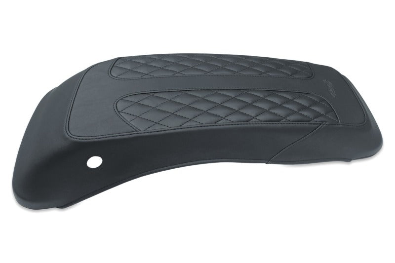 Mustang Motorcycle Mustang 08-21 Harley FL Touring Saddlebag Lid Covers Diamond Stitch - Black