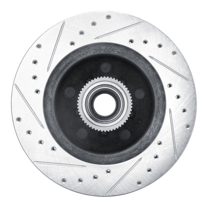 R1 Concepts R1 90-02 Chevrolet ASTRO Front Right Drilled & Slotted Silver Brake Rotor