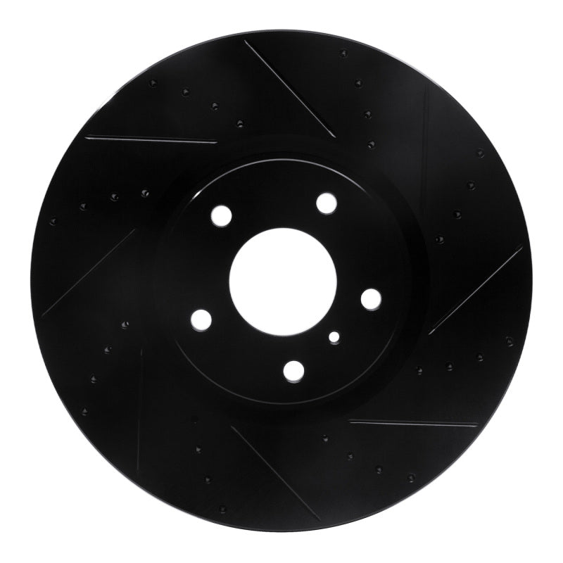 R1 Concepts R1 07-15 Infiniti G35 Front Right Drilled & Slotted Black Brake Rotor