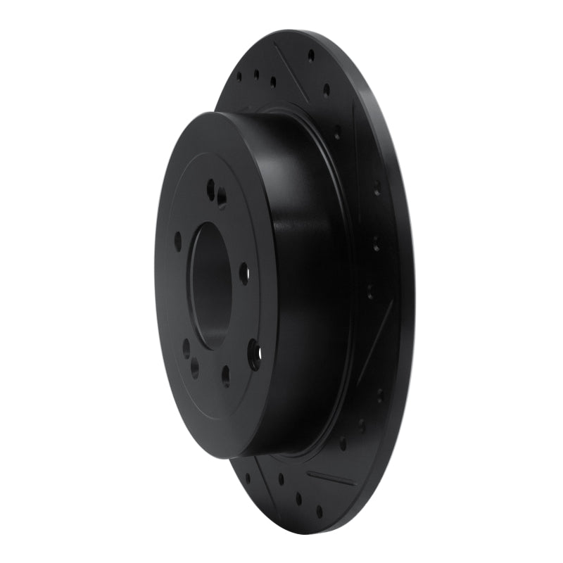 R1 Concepts R1 16-22 Hyundai Tucson Rear Right Drilled & Slotted Black Brake Rotor