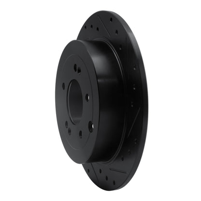 R1 Concepts R1 16-22 Hyundai Tucson Rear Right Drilled & Slotted Black Brake Rotor