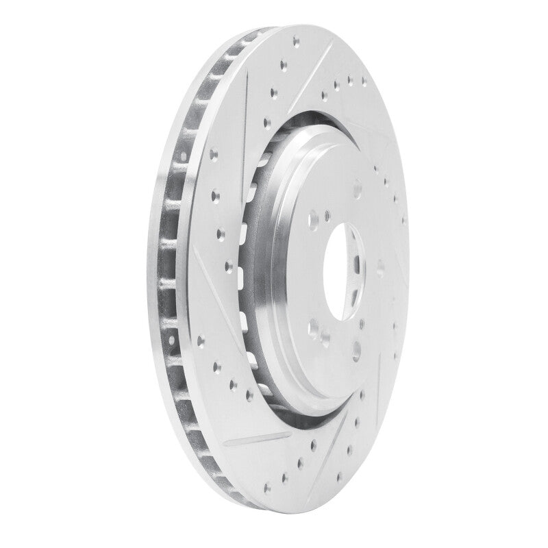 R1 Concepts R1 14-20 Acura TLX Front Left Drilled & Slotted Silver Brake Rotor