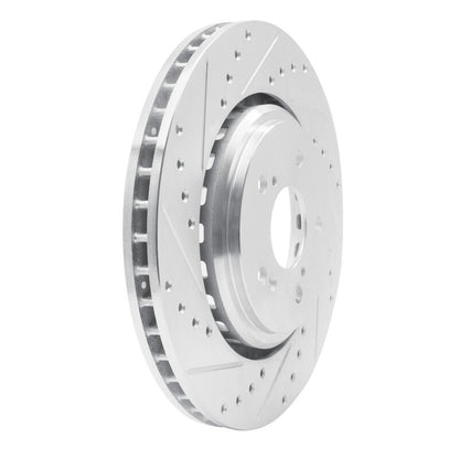 R1 Concepts R1 14-20 Acura TLX Front Left Drilled & Slotted Silver Brake Rotor