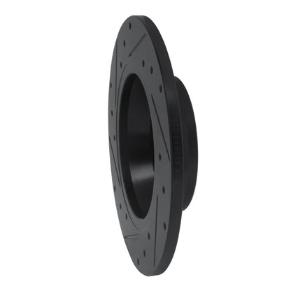 R1 Concepts R1 05-18 Audi A3 Rear Right Drilled & Slotted Black Brake Rotor