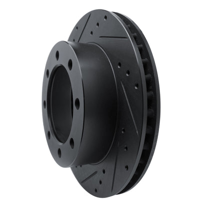 R1 Concepts R1 80-93 Dodge W250 Front Left Drilled & Slotted Black Brake Rotor
