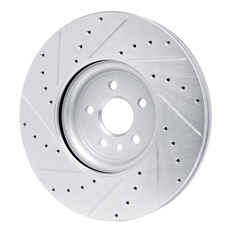 R1 Concepts R1 17-20 Jaguar F-Pace Front Right Drilled & Slotted Silver Brake Rotor