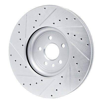 R1 Concepts R1 17-20 Jaguar F-Pace Front Right Drilled & Slotted Silver Brake Rotor