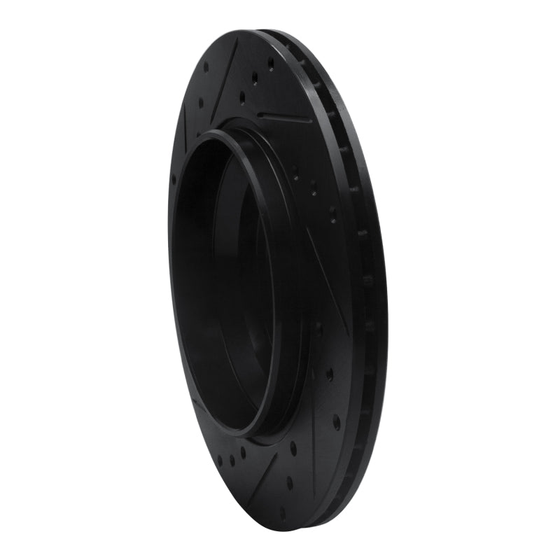 R1 Concepts R1 03-14 Volvo XC90 Rear Right Drilled & Slotted Black Brake Rotor
