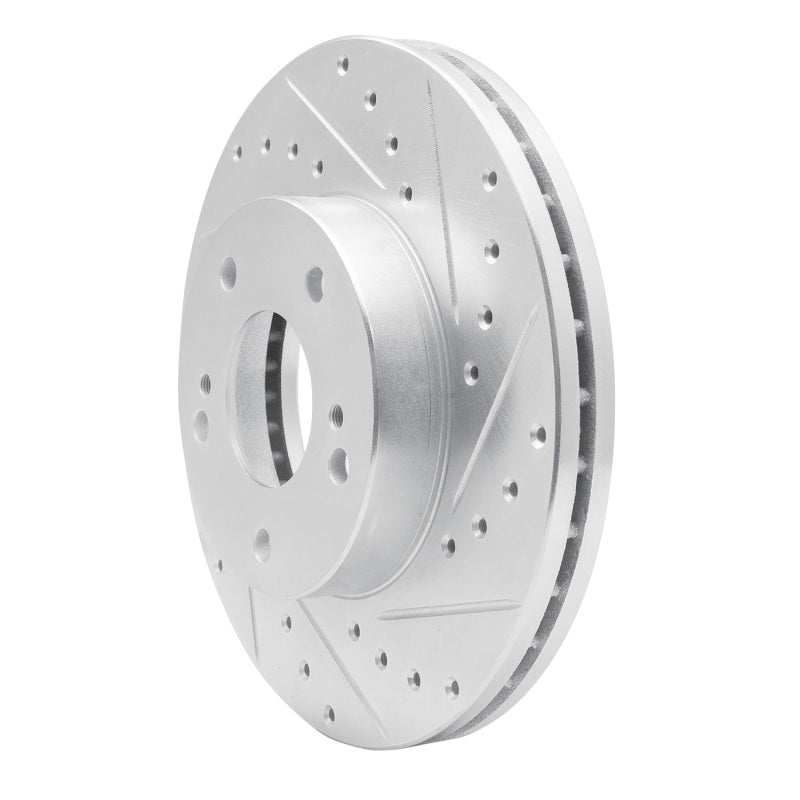 R1 Concepts R1 87-89 Nissan 300ZX Turbo Front Right Drilled & Slotted Silver Brake Rotor