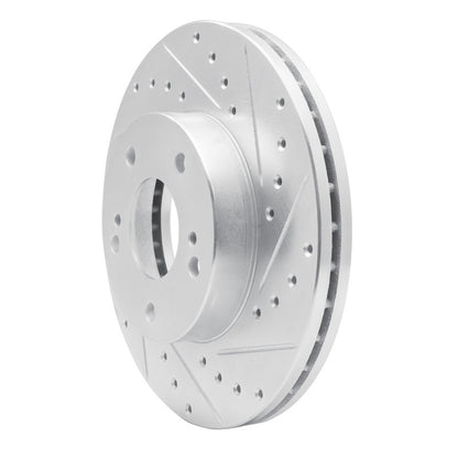 R1 Concepts R1 87-89 Nissan 300ZX Turbo Front Right Drilled & Slotted Silver Brake Rotor