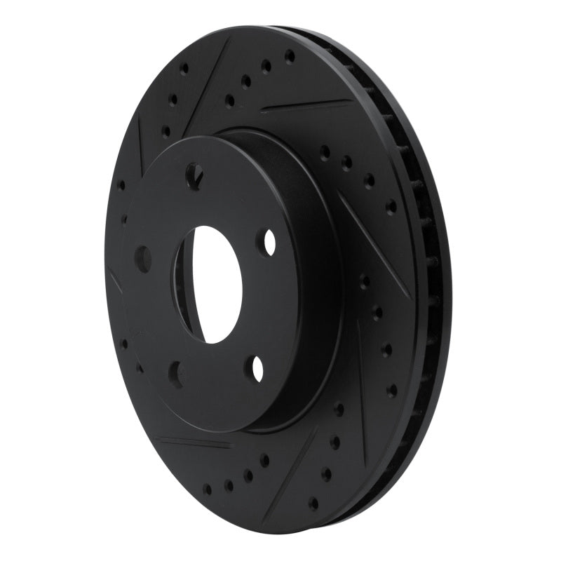 R1 Concepts R1 91-96 Toyota Previa Front Left Drilled & Slotted Black Brake Rotor