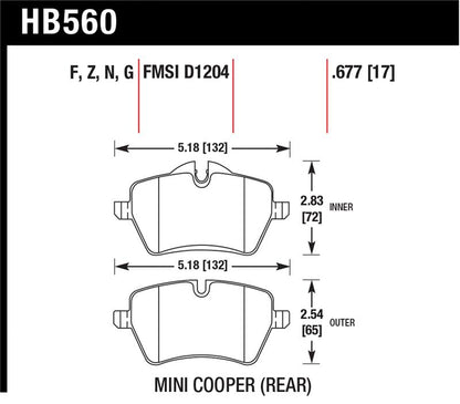 Hawk Performance Hawk 05-06 JCW R53 Cooper S & 07+ R56 Cooper S HP+ Street Front Brake Pads