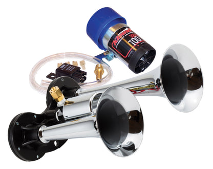 Kleinn Air Horns Kleinn Chrome Direct Drive Dual Horn/ 6.5In/4.5In - Chrome-Plated Zinc Alloy