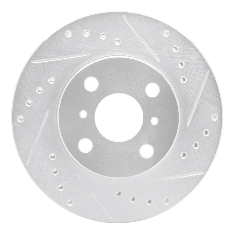 R1 Concepts R1 92-95 Toyota Paseo Front Right Drilled & Slotted Silver Brake Rotor