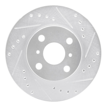 R1 Concepts R1 92-95 Toyota Paseo Front Right Drilled & Slotted Silver Brake Rotor