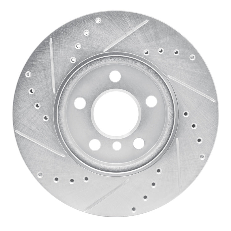 R1 Concepts R1 14-21 Mini Cooper (Excl Clubman) Front Right Drilled & Slotted Silver Brake Rotor