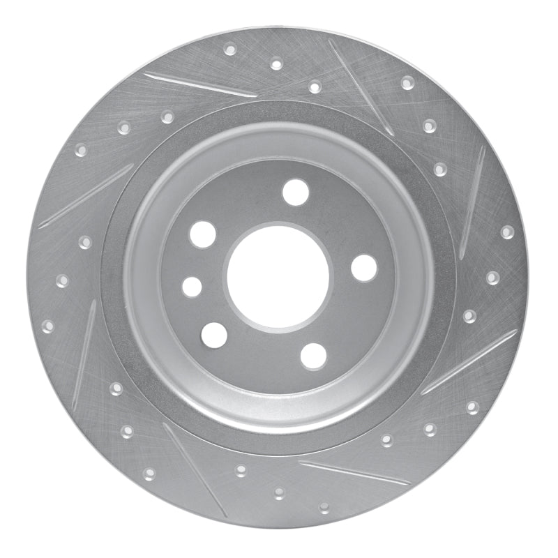 R1 Concepts R1 07-18 Volvo V60 Cross Country Rear Left Drilled & Slotted Silver Brake Rotor