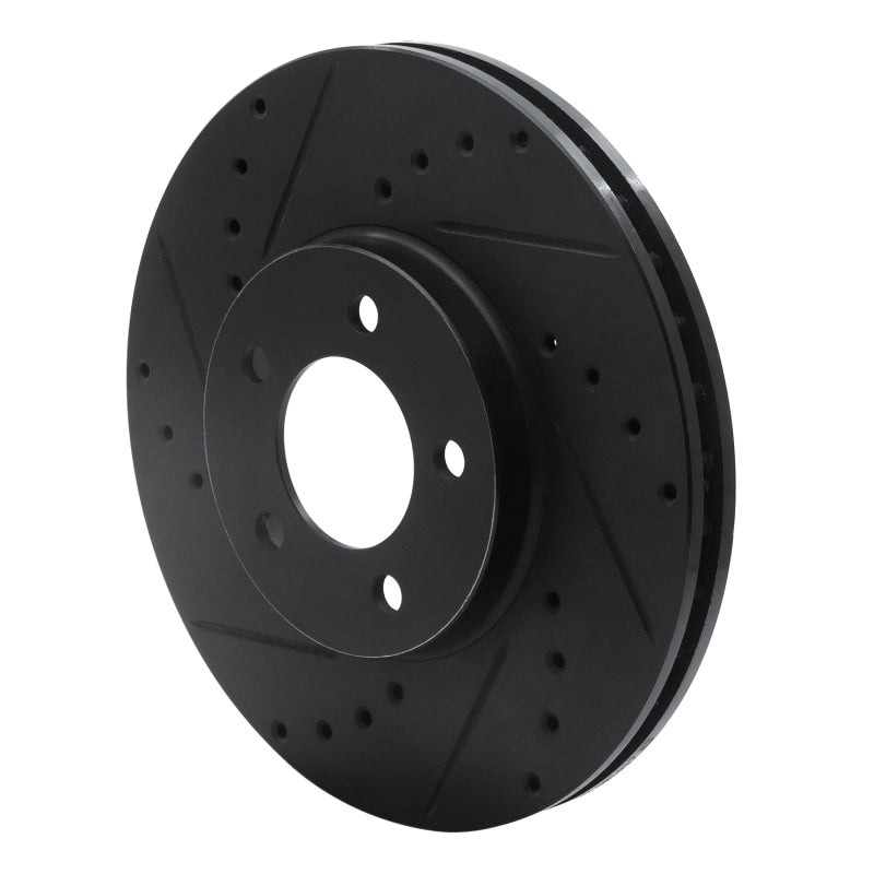 R1 Concepts R1 93-07 Ford Thunderbird Front Left Drilled & Slotted Black Brake Rotor