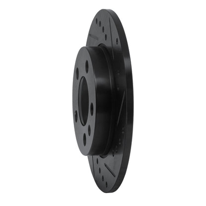 R1 Concepts R1 01-06 Audi TT Quattro Rear Right Drilled & Slotted Black Brake Rotor