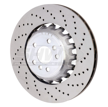 SHW Performance SHW 2020 BMW X5 M 4.4L Right Rear Cross-Drilled Lightweight Brake Rotor (34208074286)