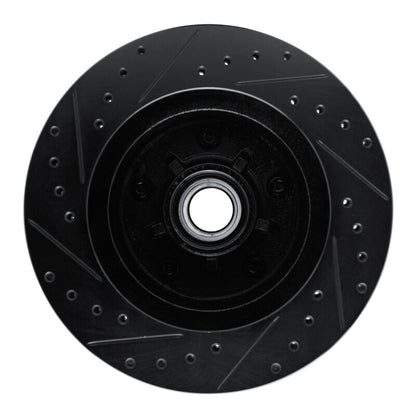 R1 Concepts R1 90-90 Cadillac BROUGHAM Front Right Drilled & Slotted Black Brake Rotor