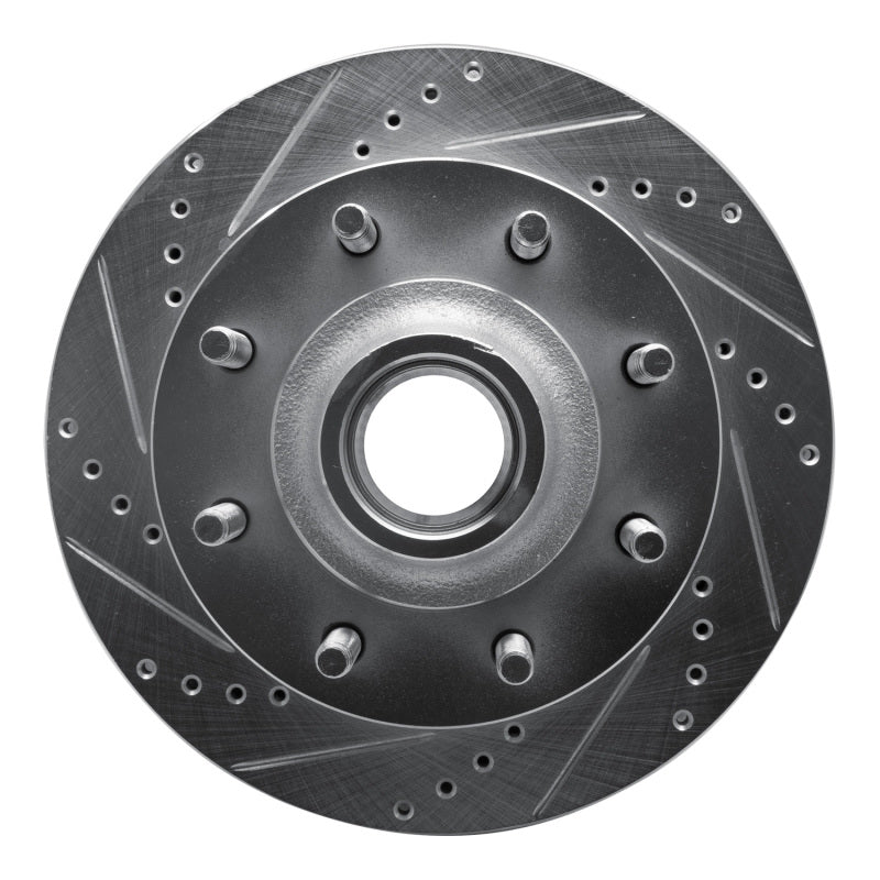 R1 Concepts R1 99-02 Ford Excursion Front Left Drilled & Slotted Silver Brake Rotor