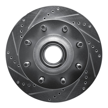 R1 Concepts R1 99-02 Ford Excursion Front Left Drilled & Slotted Silver Brake Rotor