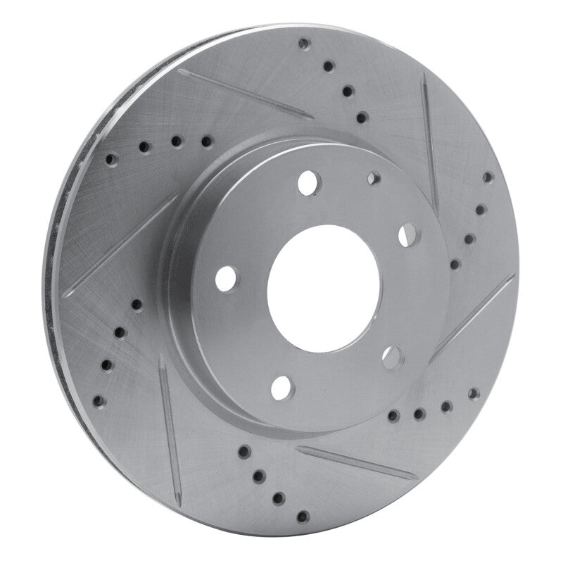 R1 Concepts R1 14-24 Mazda 3 Front Right Drilled & Slotted Silver Brake Rotor