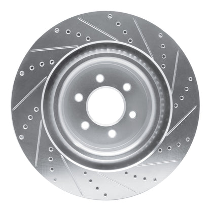 R1 Concepts R1 03-17 Dodge Viper Front Left Drilled & Slotted Silver Brake Rotor