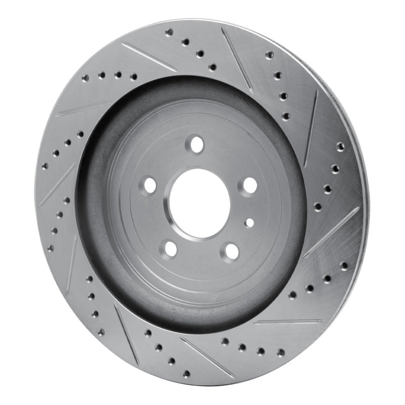 R1 Concepts R1 13-19 Ford Explorer Rear Left Drilled & Slotted Silver Brake Rotor