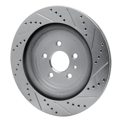 R1 Concepts R1 13-19 Ford Explorer Rear Left Drilled & Slotted Silver Brake Rotor