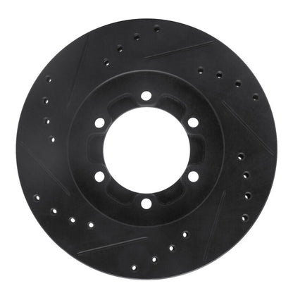 R1 Concepts R1 86-06 Chevrolet Luv Pickup (Mexico) Front Right Drilled & Slotted Black Brake Rotor