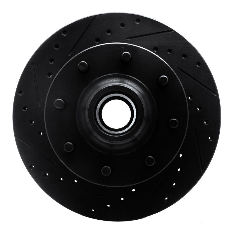 R1 Concepts R1 01-02 Chevrolet Express 3500 Front Left Drilled & Slotted Black Brake Rotor