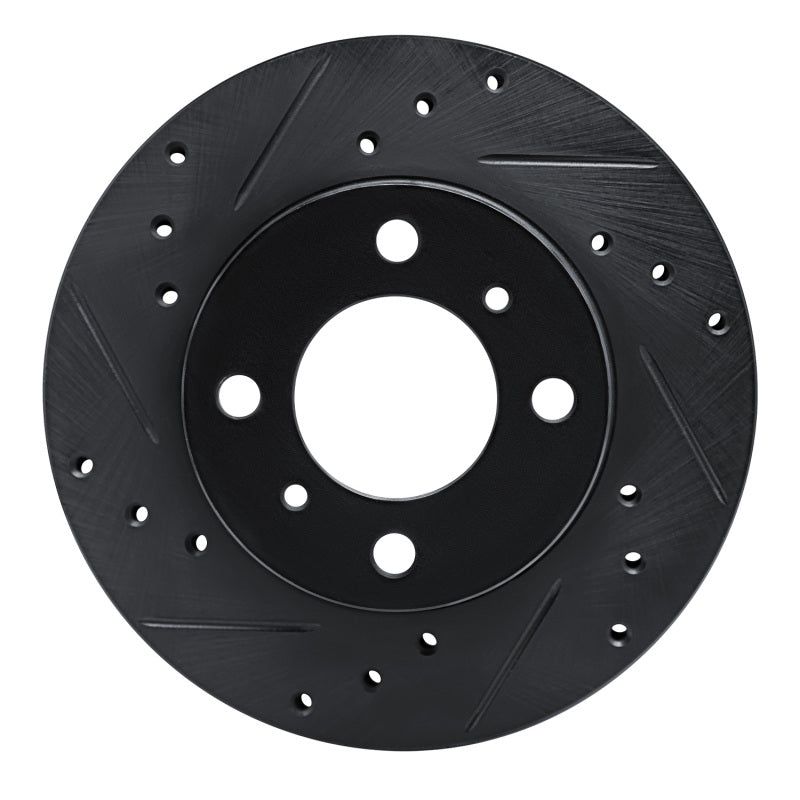 R1 Concepts R1 92-00 Dodge COLT Front Left Drilled & Slotted Black Brake Rotor