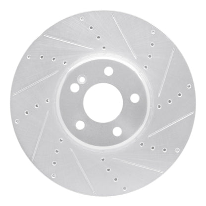 R1 Concepts R1 15-23 Mercedes-Benz C350E Front Right Drilled & Slotted Silver Brake Rotor