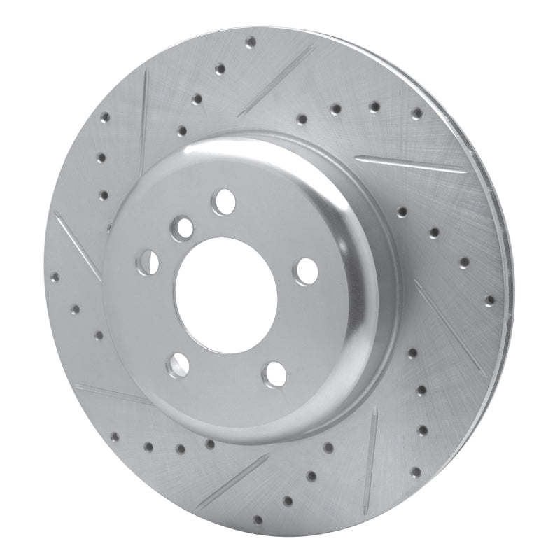 R1 Concepts R1 13-21 BMW 428I Rear Left Drilled & Slotted Silver Brake Rotor