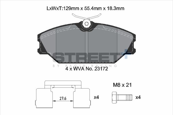 PAGID Racing T8165SP2001 STREET+ Brake Pads