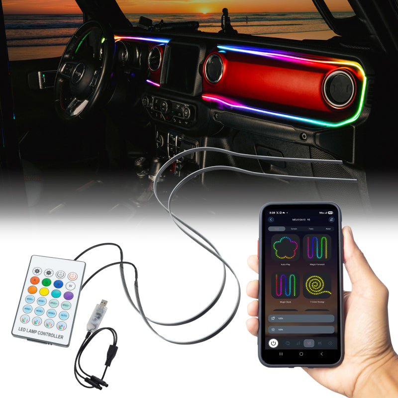 ORACLE Lighting Oracle 18-23 Jeep Wrangler JL/Gladiator JT Dynamic ColorSHIFT LED Interior Dash Board Kit