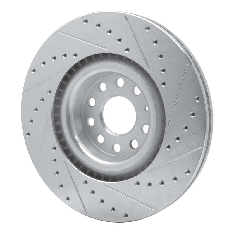 R1 Concepts R1 06-13 Audi S3 (Mexico) Front Left Drilled & Slotted Silver Brake Rotor