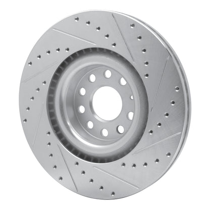 R1 Concepts R1 06-13 Audi S3 (Mexico) Front Left Drilled & Slotted Silver Brake Rotor
