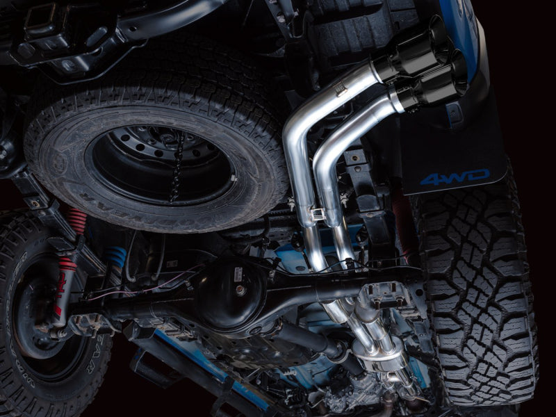 AWE Tuning 16-22 Toyota Tacoma 0FG Cat-Back Exhaust w/ BashGuard - Dual Diamond Black Tips