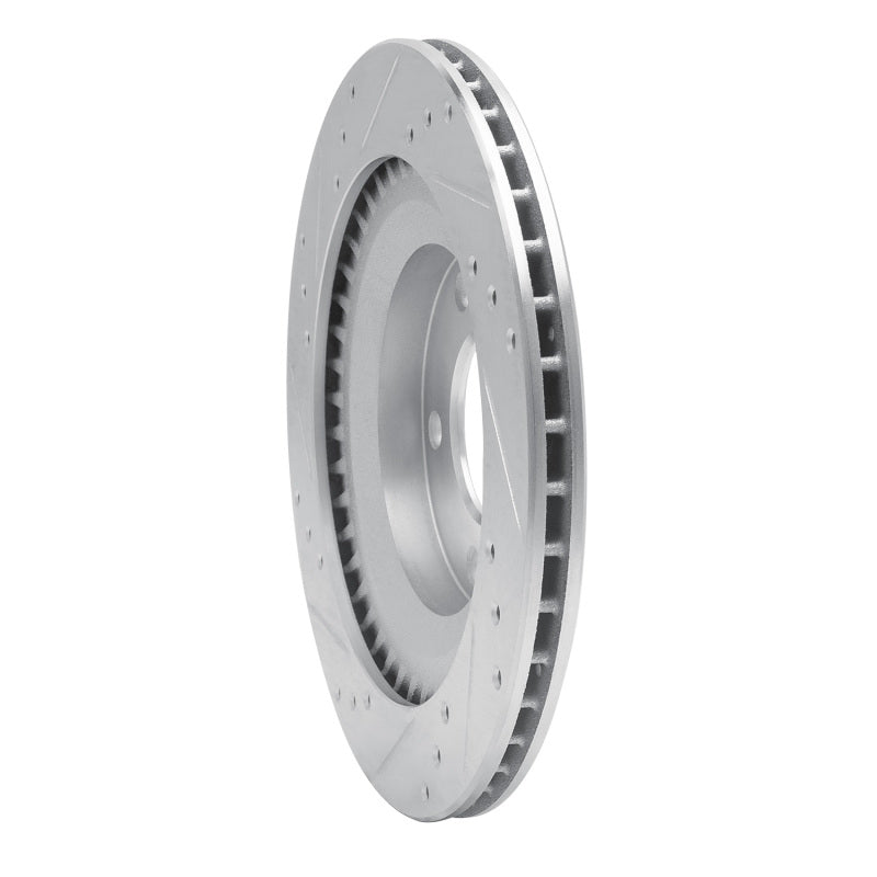 R1 Concepts R1 93-95 Mazda RX-7 Rear Right Drilled & Slotted Silver Brake Rotor