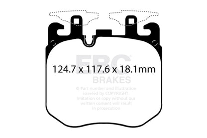 EBC 2019+ BMW X5 3.0T / 2020+ BMW X6 4.4TT M50 (G05/G06/G07) Redstuff Front Brake Pads
