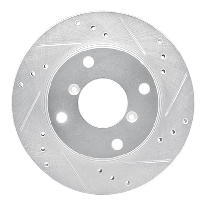 R1 Concepts R1 89-94 Suzuki SWIFT Front Right Drilled & Slotted Silver Brake Rotor