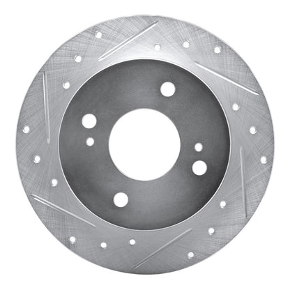 R1 Concepts R1 90-06 Infiniti G20 Rear Left Drilled & Slotted Silver Brake Rotor