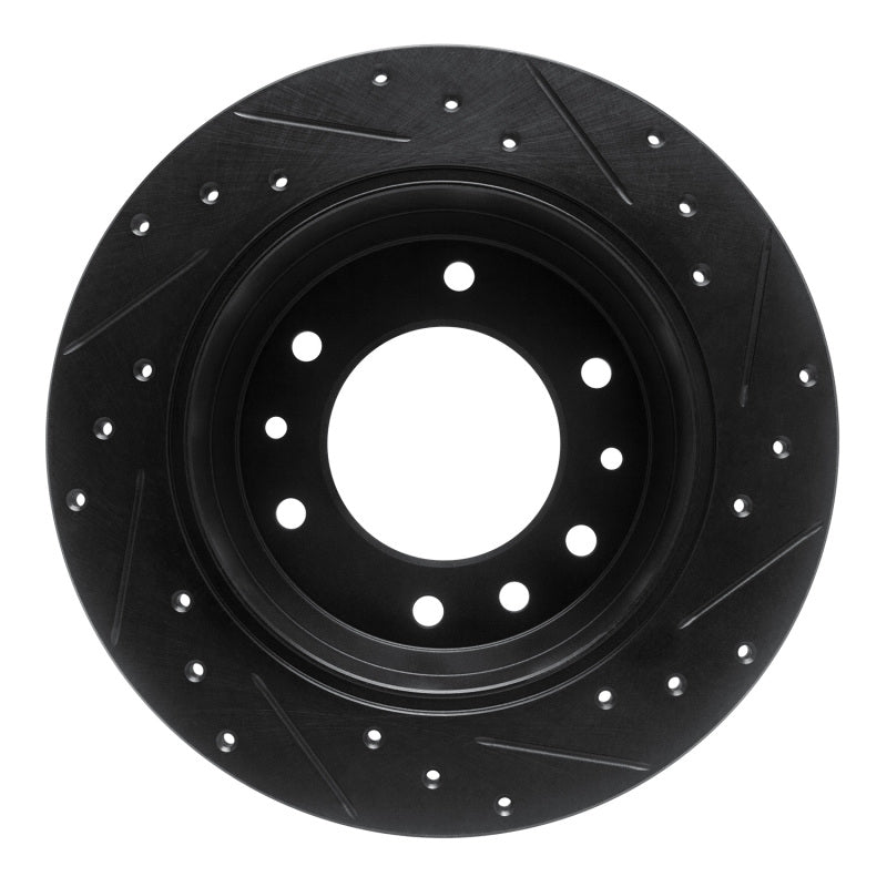 R1 Concepts R1 06-14 Hyundai Entourage Rear Left Drilled & Slotted Black Brake Rotor