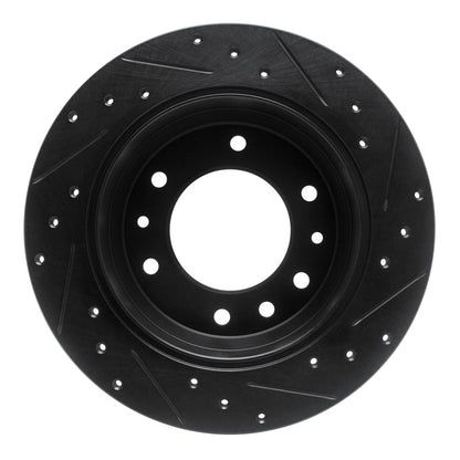 R1 Concepts R1 06-14 Hyundai Entourage Rear Left Drilled & Slotted Black Brake Rotor