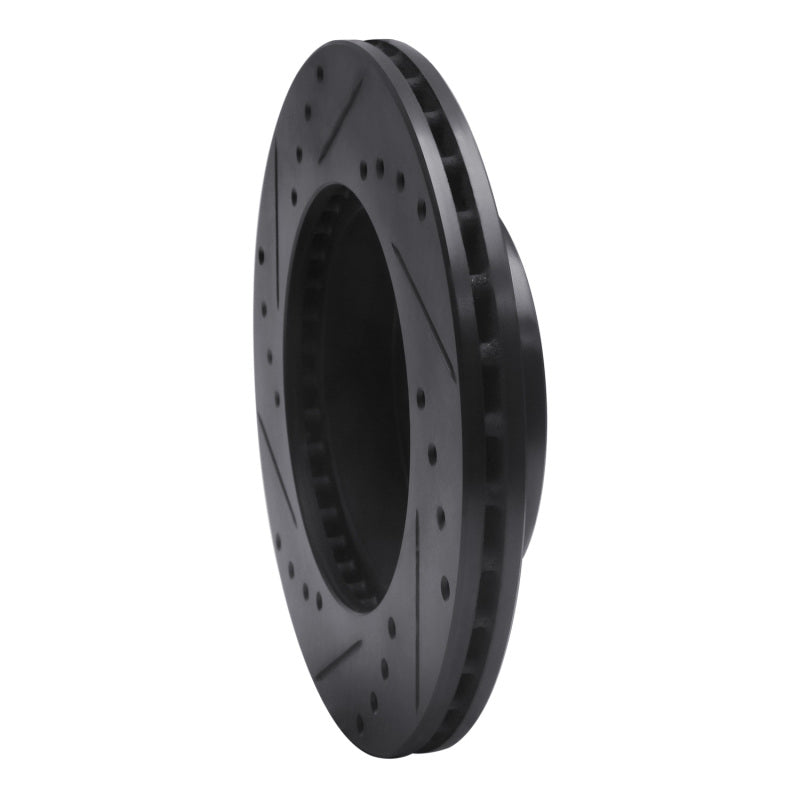 R1 Concepts R1 88-91 Honda Accord Sedan Front Right Drilled & Slotted Black Brake Rotor