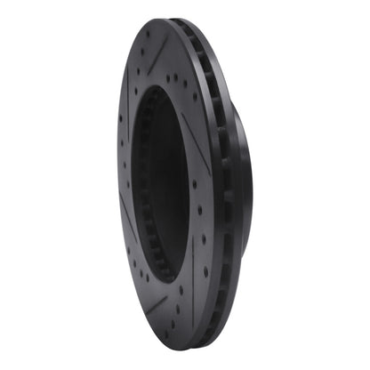 R1 Concepts R1 88-91 Honda Accord Sedan Front Right Drilled & Slotted Black Brake Rotor