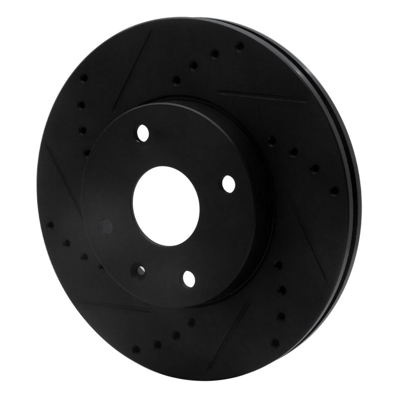 R1 Concepts R1 04-10 Chevrolet Epica (USA/Canada) Front Left Drilled & Slotted Black Brake Rotor